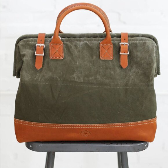 1940's era Salvaged Canvas Carryall - Picture 4 of 7